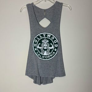 Hollywood California Starbucks Distressed Tank